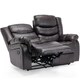 image 2 of Seattle 2 Seater Manual High Back Bonded Leather Recliner Sofa (Brown)