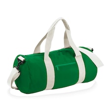 Bagbase Plain Varsity Barrel / Duffle Bag (20 Litres) - Kelly Green/Off White - One Size