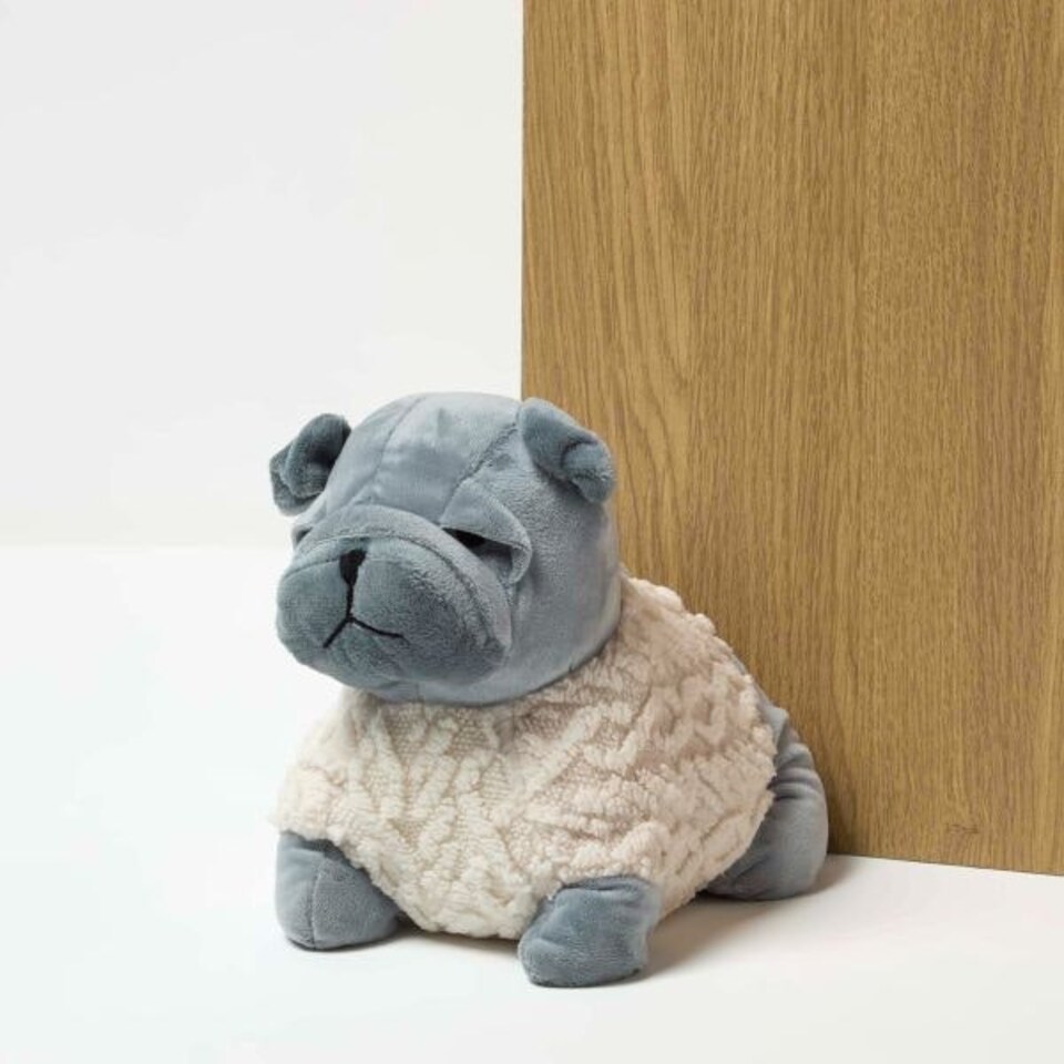 image 1 of Homescapes Luxury Fabric Pug Doorstop Set of 2
