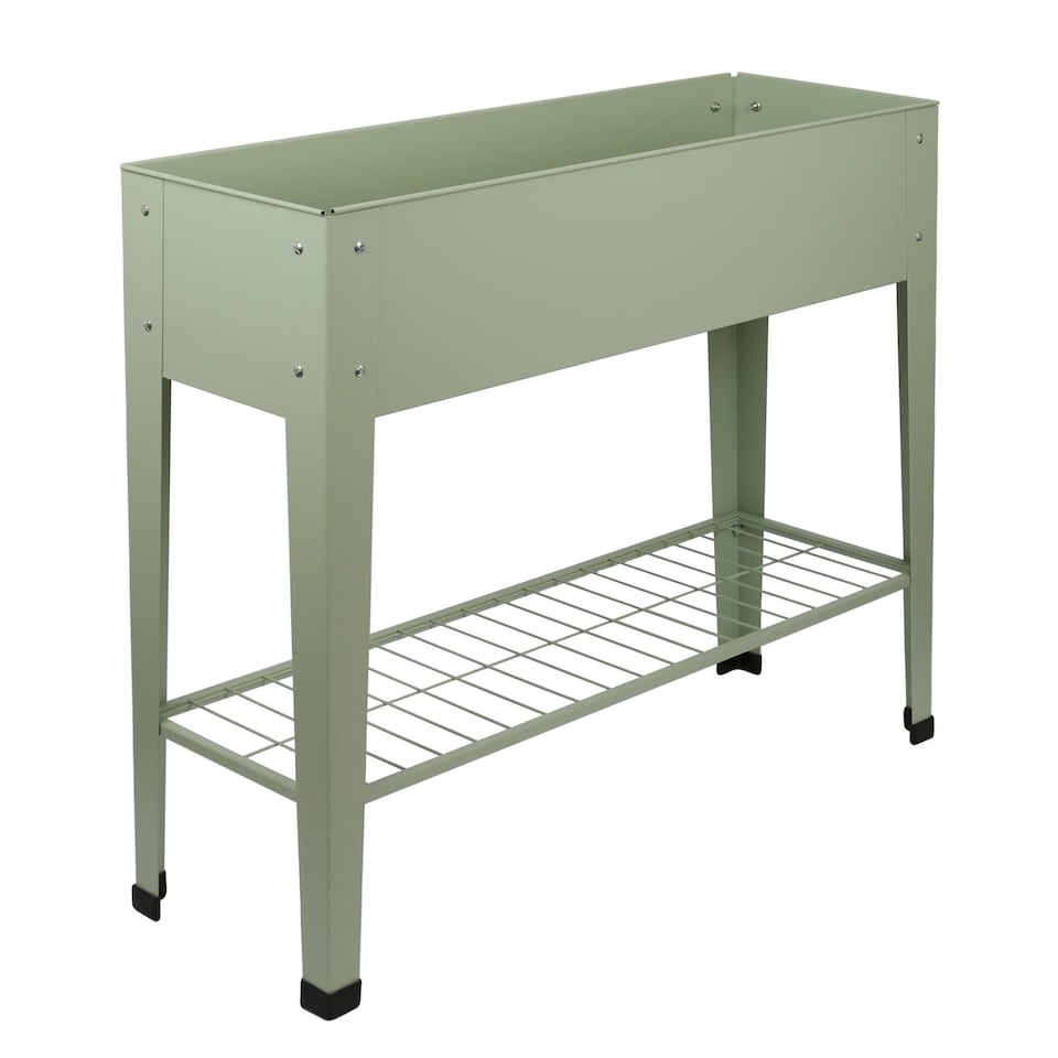 image 1 of Harbour Housewares Elevated Raised Garden Bed with Legs & Storage Shelf - Green | Green | Green