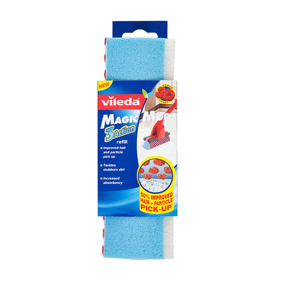 image 1 of Vileda Magic Mop Refill Sponge Floor Cleaning Replacement Head Hard Floors