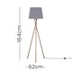 image 3 of ValueLights Camden Copper Tripod Floor Lamp Grey Taper Shade