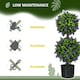 image 7 of HOMCOM Set of 2 Potted Artificial Plants Ball Tree with Lavender Flowers, 70cm