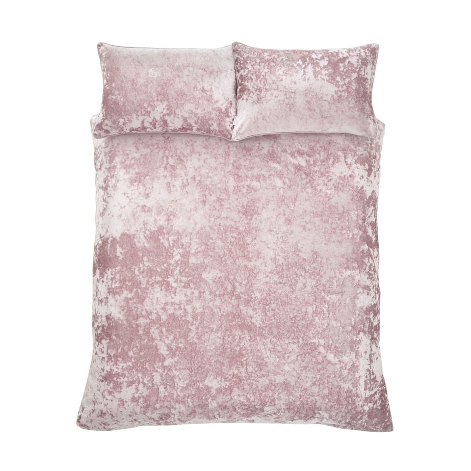 image 1 of Crushed Velvet Duvet Cover Set | Pink | Blush Pink