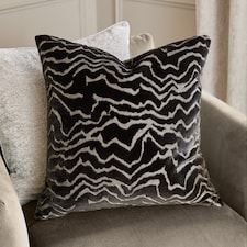 Paoletti Tierra Cut Velvet Cushion | Black | Jet