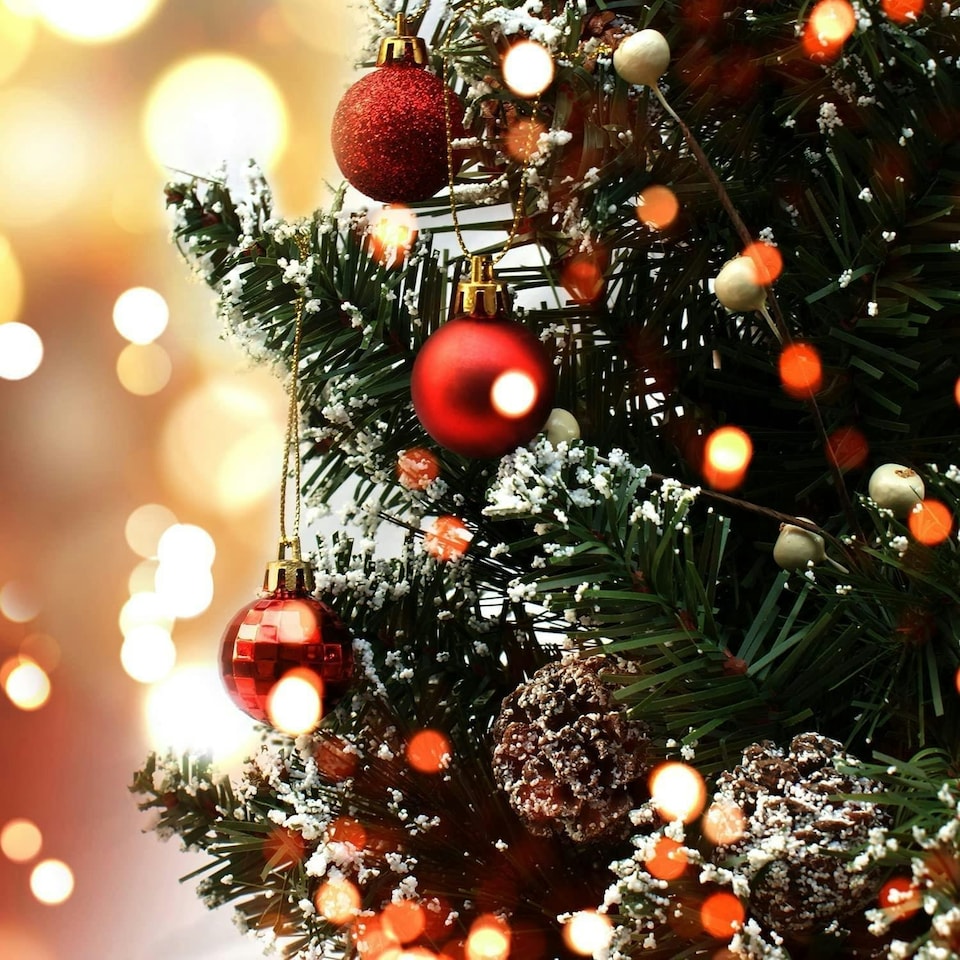 image 1 of 30mm/24Pcs Christmas Baubles Shatterproof Red,Tree Decorations