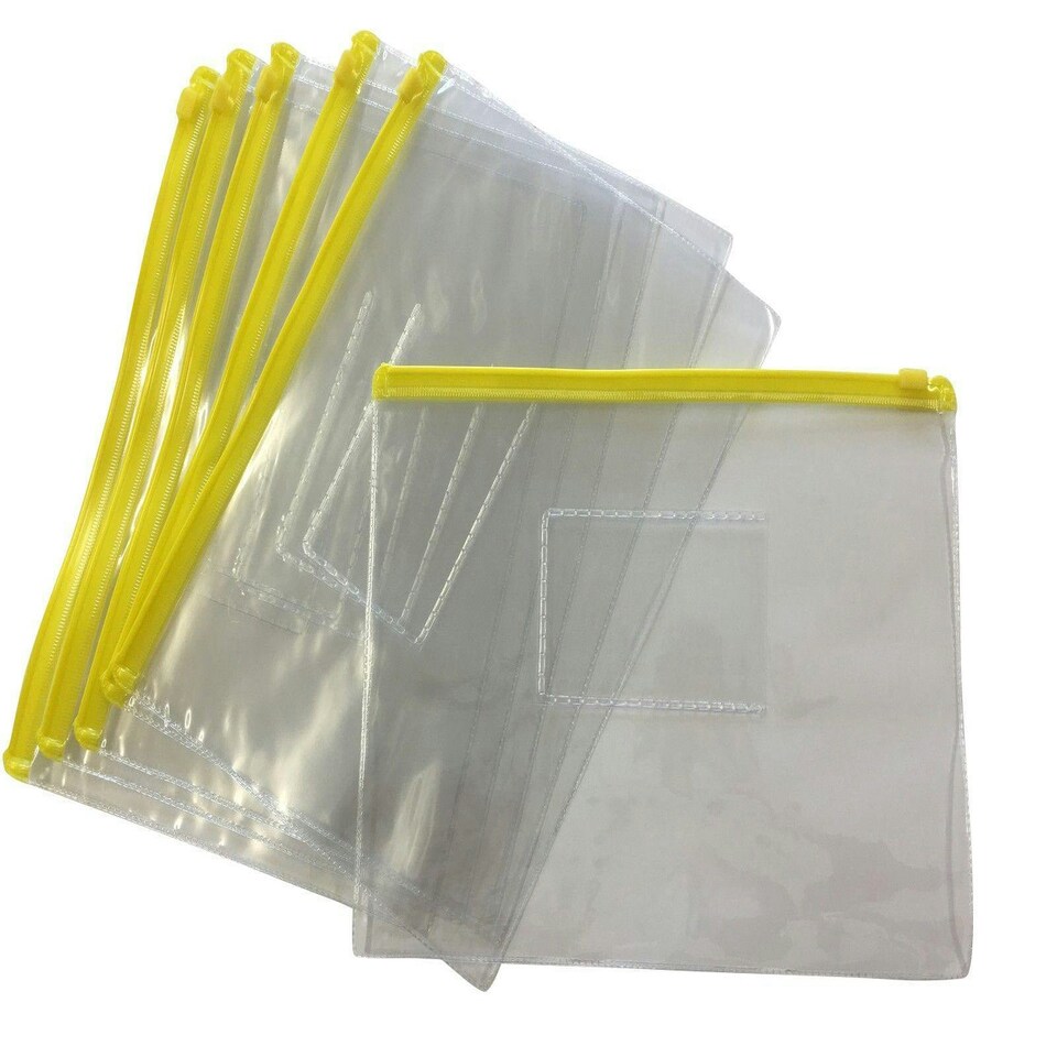 image 1 of Pack of 12 A5 Yellow Zip Zippy Bags