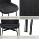 image 4 of Dining Chair Tessa - ergonomic high backrest, slim steel legs, soft fabric | Black | Woven fabric black/black | 1