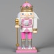 image 10 of 25cm Pink Wooden Nutcrackers Soldiers King Drummer Christmas Ornament 4pcs Set