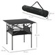 image 7 of Outsunny Aluminum Camping Table Folding Table Picnic Table w/ Mesh  Bag, Black