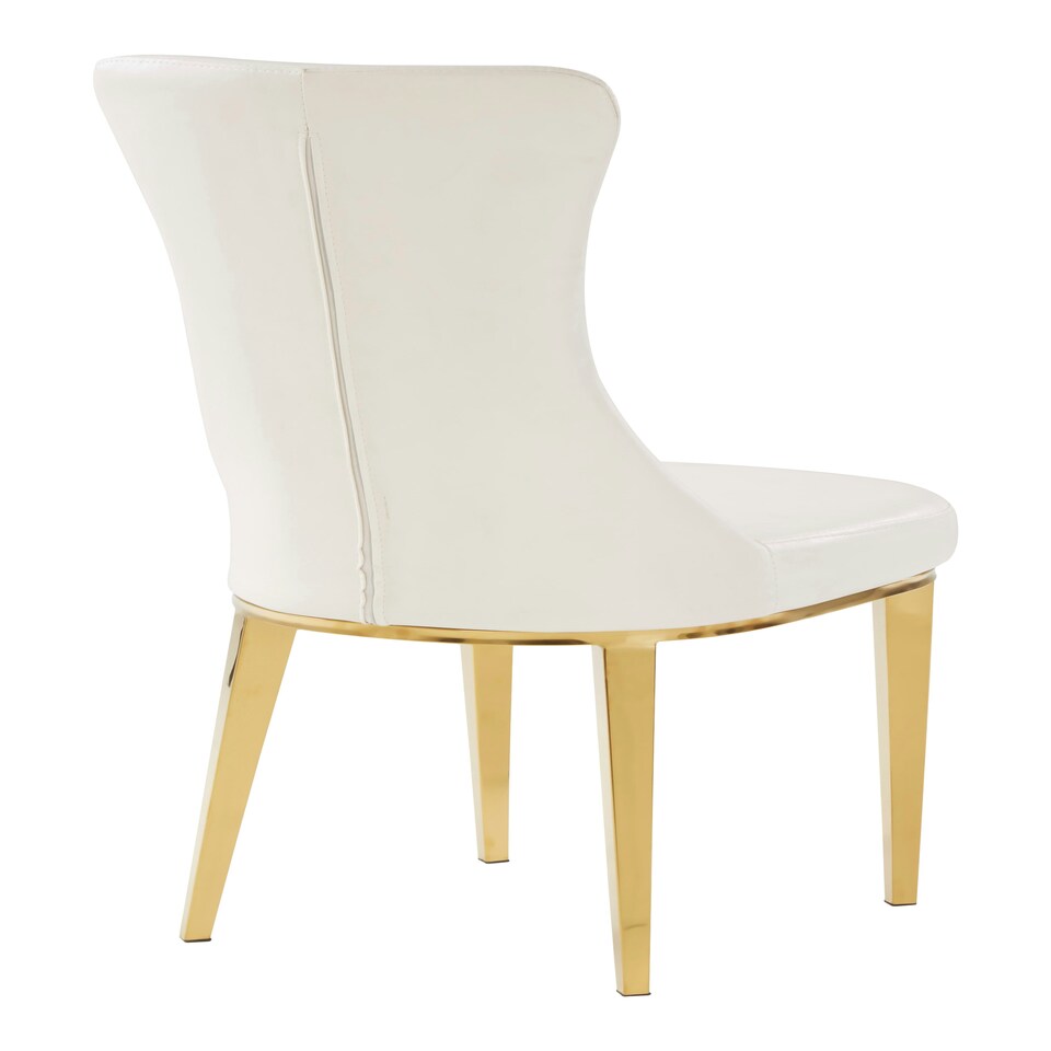 image 1 of Interiors by Premier White Dining Chair, Comfortable Leather Desk Chair, Backrest Dining chair, Faux White Leather