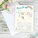 image 6 of Personalised Hessian Elephant Twins Card