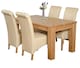 image 1 of Dakota 152 x 87cm Medium Oak Dining Table and 4 Montana Leather Chairs | Cream | Cream