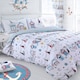 image 1 of Velosso Nautical Printed Cotton Blend Duvet Cover and Pillowcase Set Blue | Single