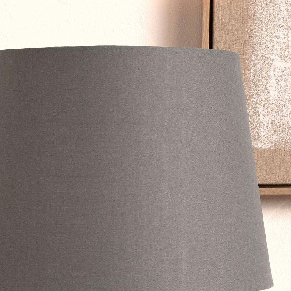 image 1 of 30cm Grey Tapered Poly Cotton Shade for Table Lamps