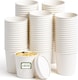 image 1 of ECONX 12oz White Disposable Paper Soup Cups Food Containers with Lids Takeaway Tubs 50pc