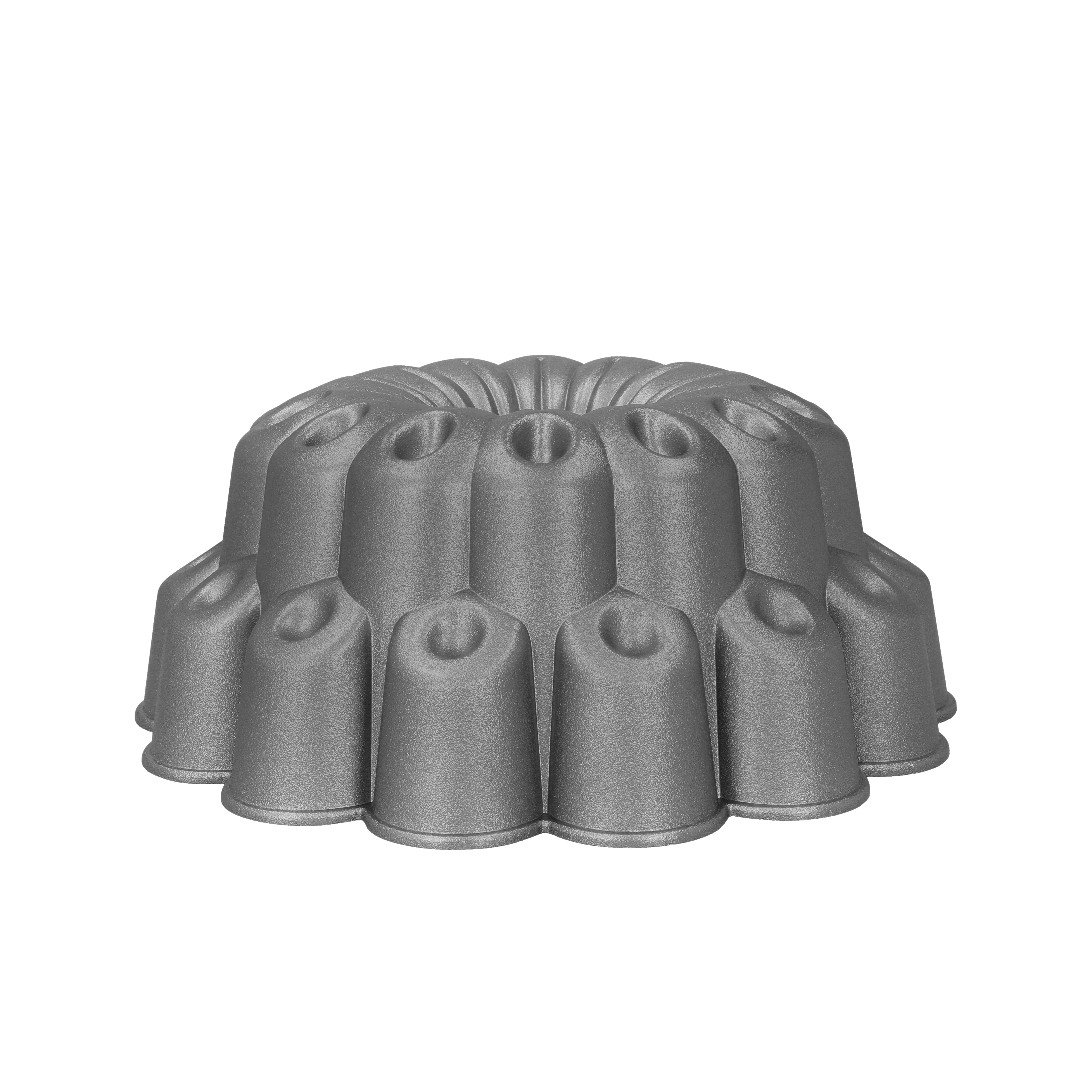 MasterClass Cast Aluminium Non-Stick Cake Tin, Decorative Tiered Cake Mould, 24cm in Grey