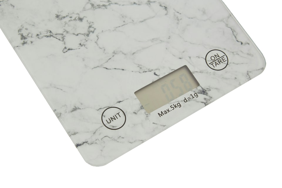 image 1 of Interiors By Premier Electronic Marble Effect Digital Kitchen Scale, Compact Scale For Kitchen, Easy To Read Baking Scale