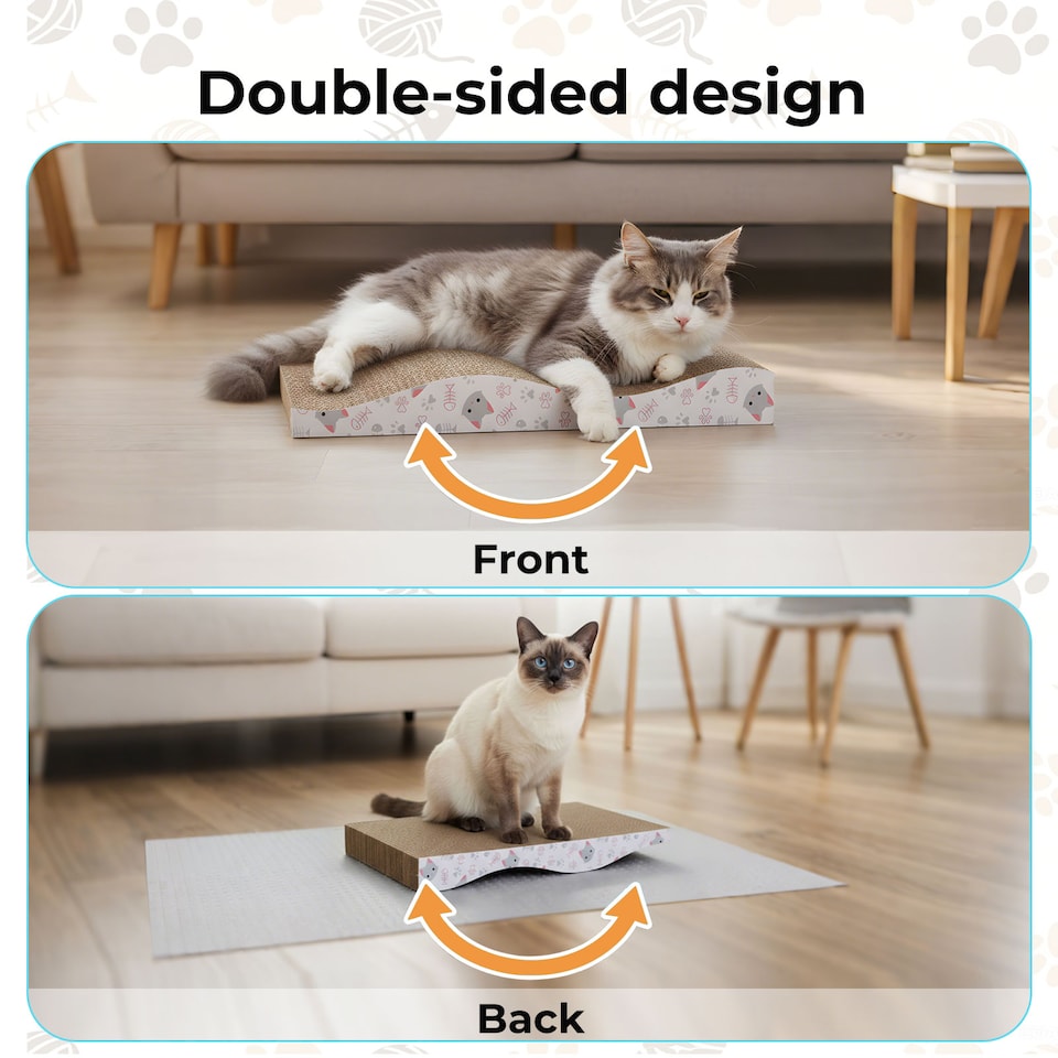 image 1 of Skylos 4PCS Cardboard Scratcher Scratching Lounge Pad Cat Scratching Board