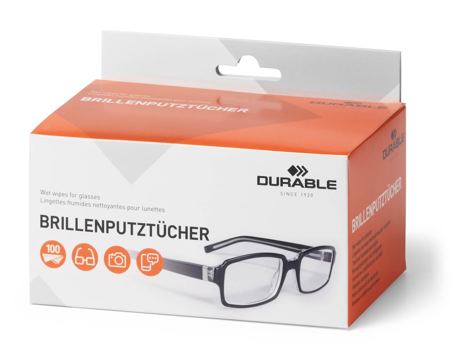 image 1 of Durable Individually Wrapped Anti-Static Glasses Lens Wipes | 100 Pack | White