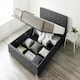 image 7 of End Lift Ottoman Storage Bed Single, Black Linen