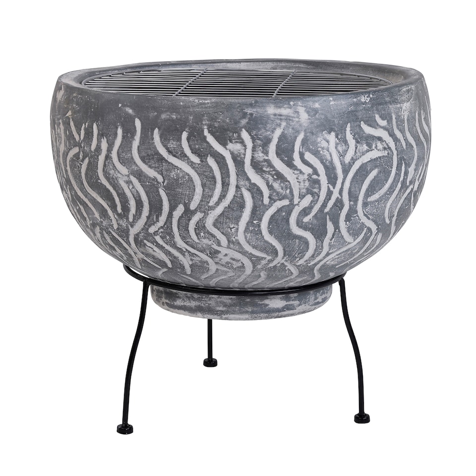 image 1 of CHARLES BENTLEY SNUG Toledo Clay BBQ Firepit with Grill