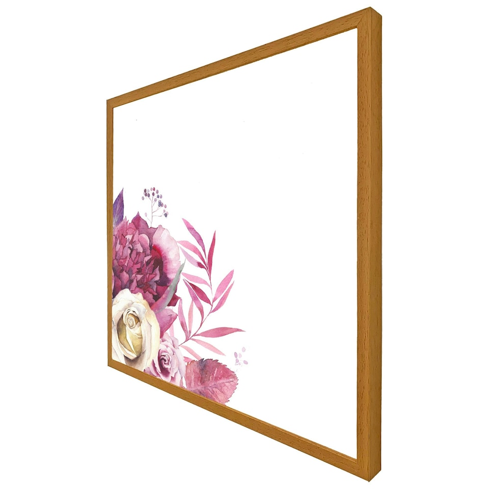 image 1 of Pink floral (Picture Frame) White | S