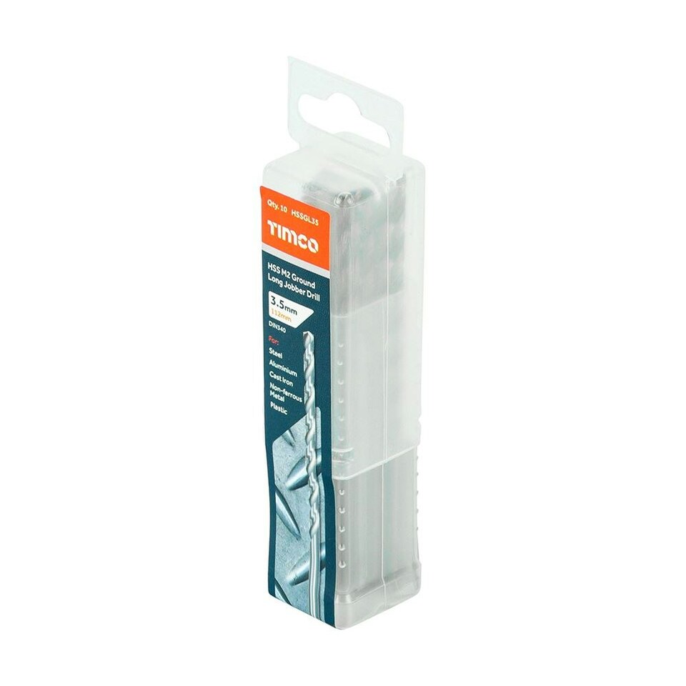 image 1 of Timco - Ground Long Jobber Drills - HSS M2 (Size 3.5mm - 10 Pieces)