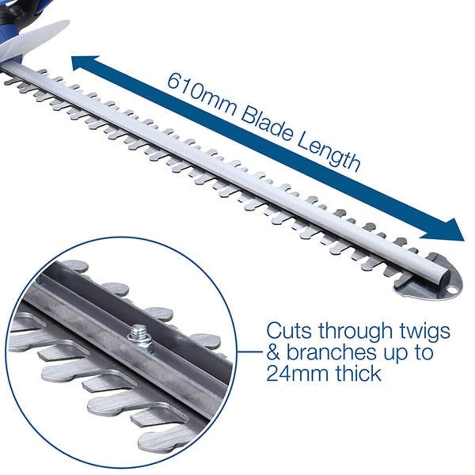 image 1 of Hyundai 680W 610mm Corded Electric Hedge Trimmer / Pruner | HYHT680E