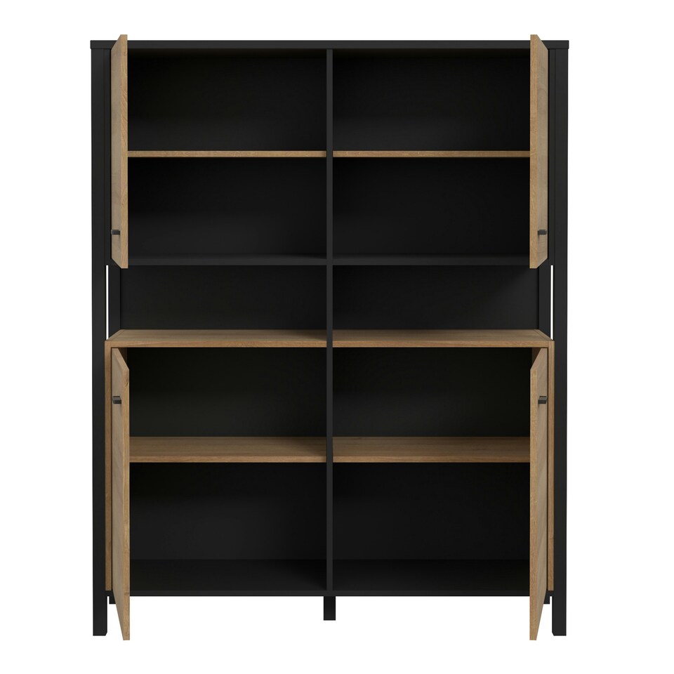 image 1 of High Rock Storage Cabinet in Matt Black/Riviera Oak