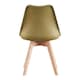 image 8 of 5PCs Dining Set - a White Round Dining Table & Set of 4 White Lorenzo Tulip chairs with Padded Seat | Green