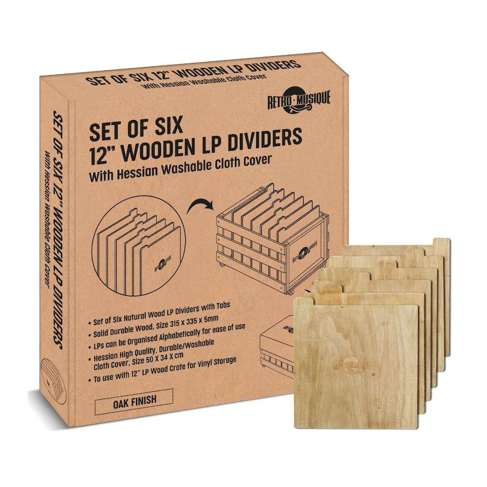 Wood Dividers for 12 inch wooden LP crate - Teak