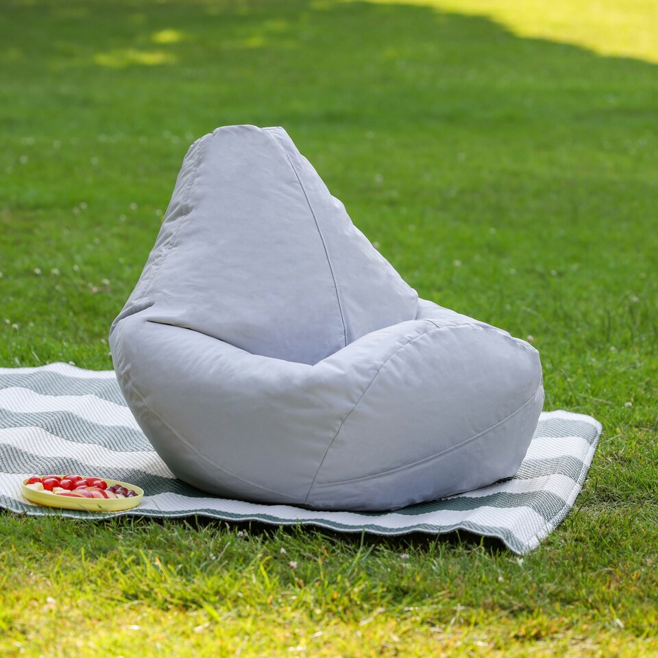 image 1 of icon Kids Recliner Beanbag Indoor and Outdoor Grey Set of 2 Grey