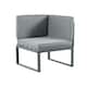 image 5 of Chester Grey Modern Metal Garden Furniture 5 Seat Corner Sofa and Coffee Table Patio Set