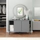image 4 of URBNLIVING Grey Carcass 3 Door Sliding Storage Cabinet | Multi | Grey Doors & Black Legs | 1