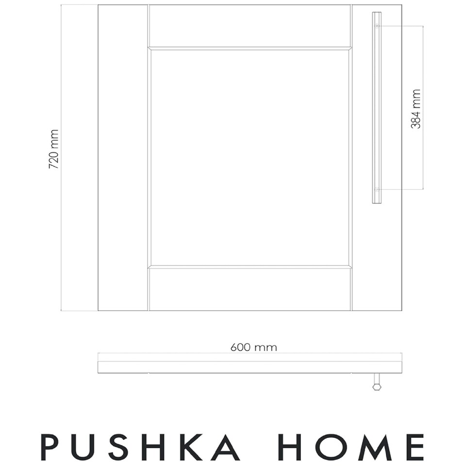 image 1 of Pushka Home Solid Brass Hexagonal Bar Handle 384mm - Black