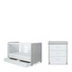 image 1 of Pembrey 2 Piece Furniture - Cot Bed, Changing Unit & All Fibre Mattress, Suitable from Birth to 4 Years (Ash Grey & White)