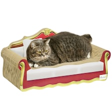 PawHut Cat Scratcher Lounge Sofa Cardboard with Catnip, 58 x 29.5 x 29cm