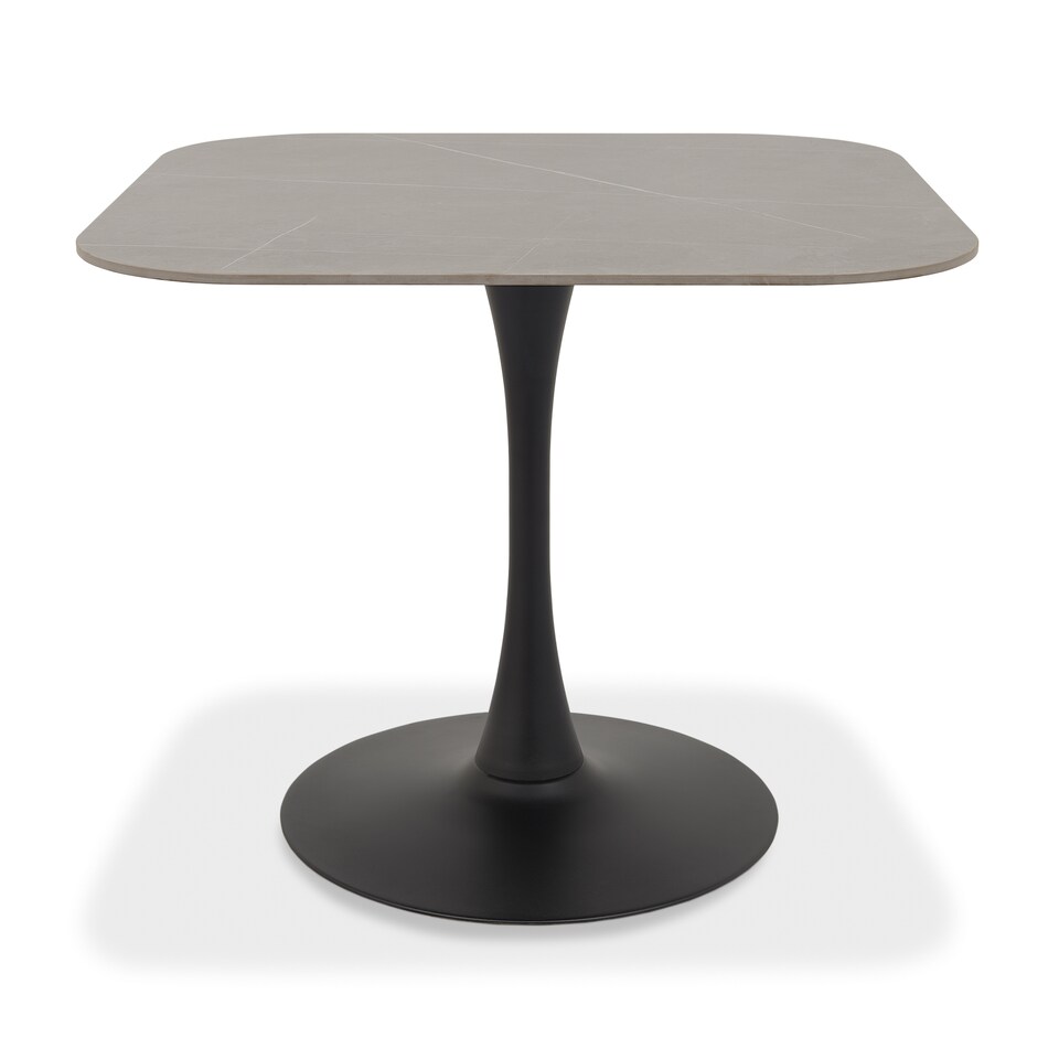 image 1 of Bentley Designs - Carter Grey Sintered Stone Dining Table With Black Sand Powder Coated Base