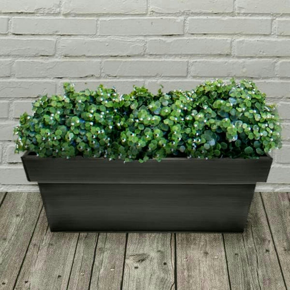 image 1 of Primrose Zinc Edge Trough Outdoor Garden Planter in Pewter Small 40cm