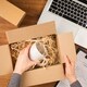 image 4 of Pack of 10 Cardboard Packing Boxes 41x41x41cm - 3mm Corrugated Flute | Brown
