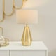 image 1 of ValueLights Jax Antique Brass Metal Pear Shaped Dimmable Touch Table Lamp Base