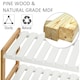 image 5 of HOMCOM 3-Tier Shoe Rack Wood Frame Slatted Shelves Open Storage, Natural