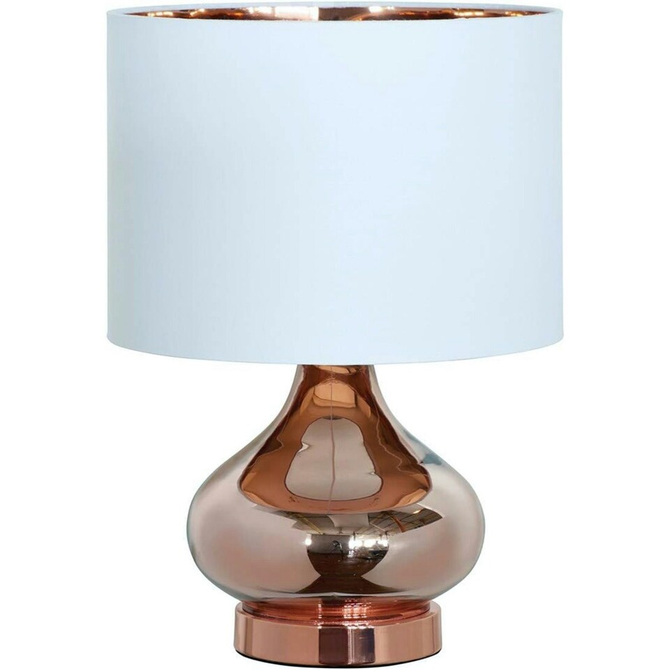 image 1 of Clarissa - 40cm Gold Glass Table Lamp with White Shade Gold | White