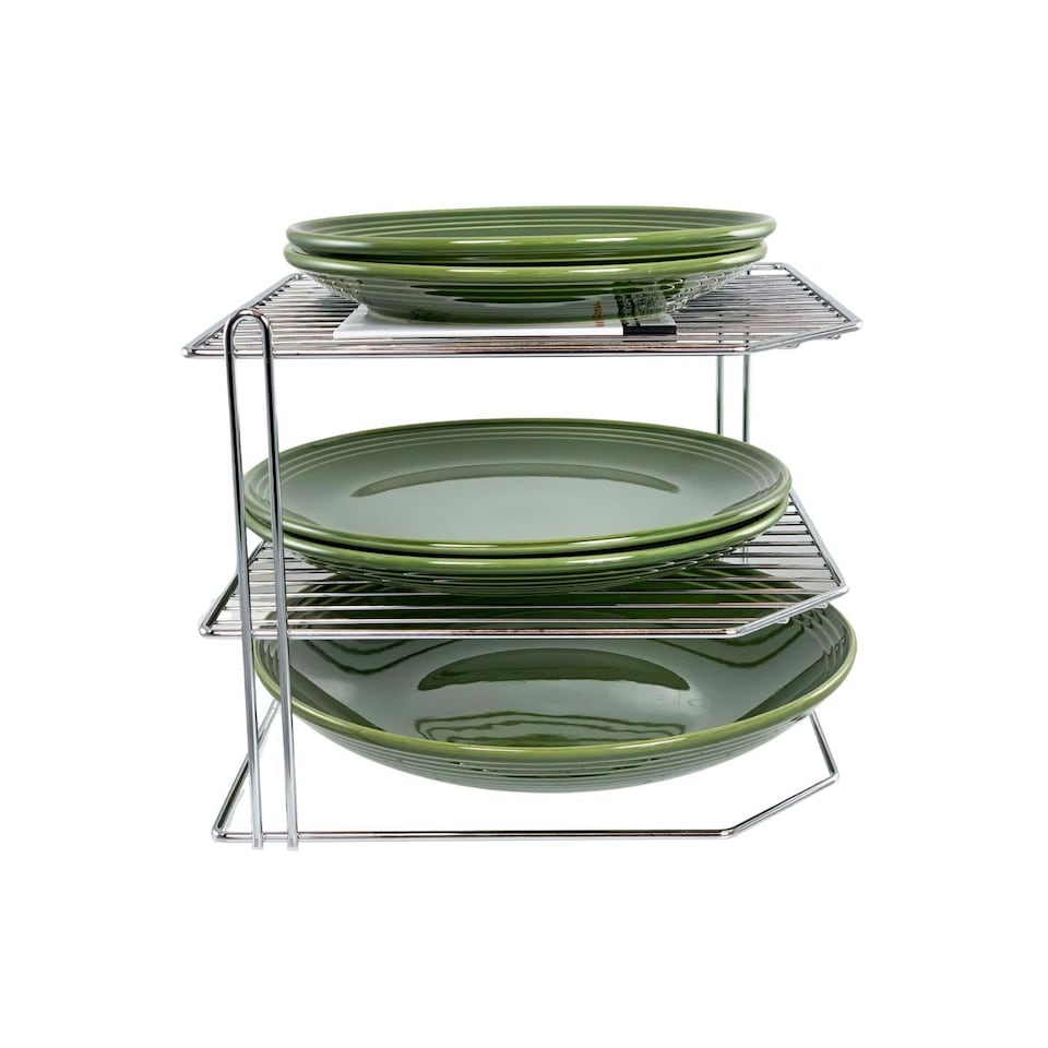 image 1 of Buckingham 3 Tier Kitchen Plate Organising Rack 28 cm ,  Chrome