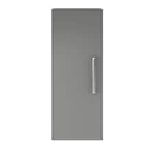 Balterley Contemporary Bathroom Wall Hung Single Soft Close Door Tall Storage Unit with 2 Shelves, Cool Grey, 1200 x 350 x 250mm