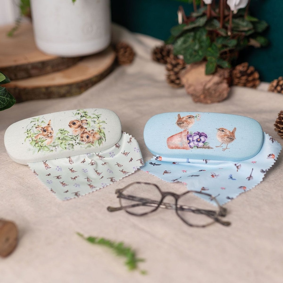 image 1 of Wrendale Designs Spring Hares Glasses Case