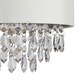 image 6 of First Choice Lighting Set of 2 300mm Cream Faux Silk Easy Fit Shade with Chrome Inner and Clear Droplets Cream | Clear
