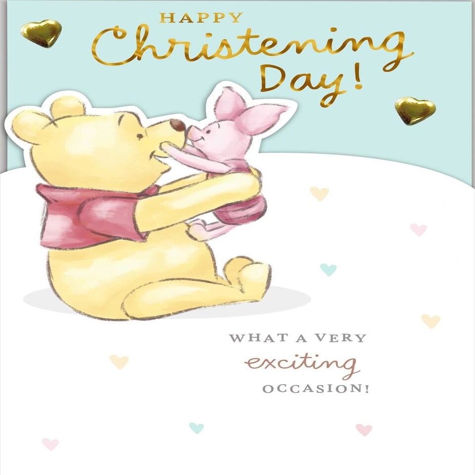image 1 of Disney Winnie The Pooh Illustration Cute Christening Card