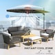 image 6 of Outsunny 3(m) Cantilever Parasol Patio Umbrella w/ Crank Solar Lights Dark Grey
